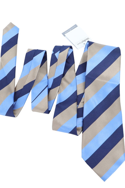 KING BROTHERS Diagonal Stripe Neck Tie NWT Blue and Gold Businesswear Formal OS