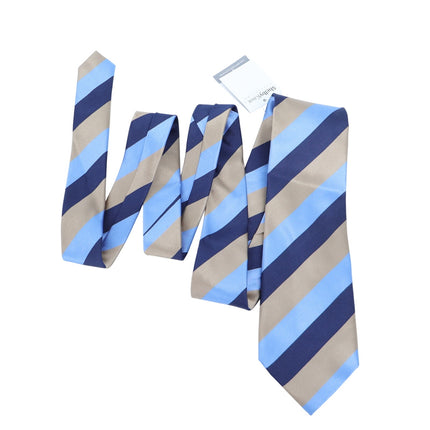 KING BROTHERS Diagonal Stripe Neck Tie NWT Blue and Gold Businesswear Formal OS