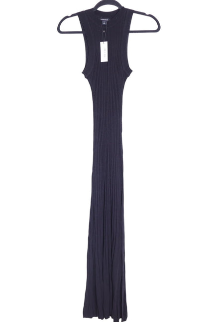 KAREN MILLEN NWT Linen Blend Racer Neck Knit Dress Black Full Skirt Women's XS