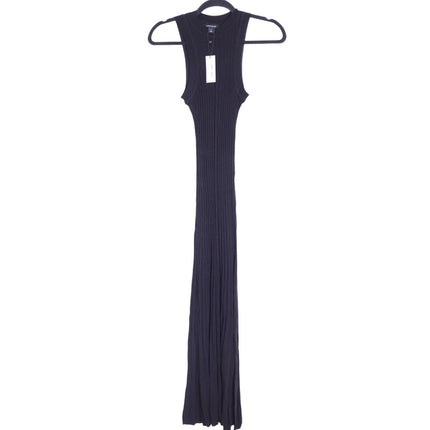 KAREN MILLEN Linen Blend Racer Neck Knit Dress NWT Black Full Skirt Women's XS