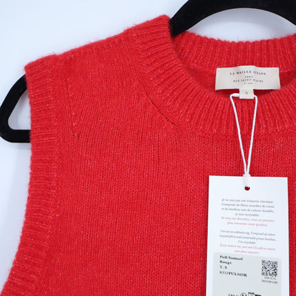 SEZANE Samuel Jumper Vest Red NWT Pullover Sleeveless Sweater Women's S