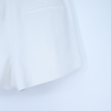 Alice + Olivia Esta Pleated Short White High Rise Contrast Trim Casual Women's 4