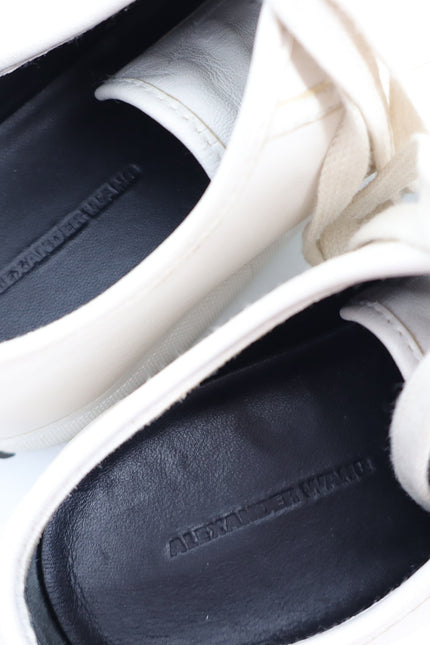 ALEXANDER WANG Pia Leather Sneakers White Low Top Lace Up Women's 38/US 8