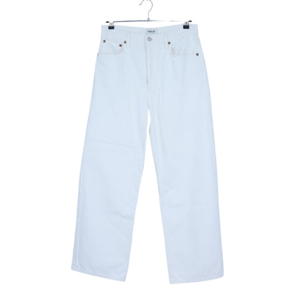 Agolde Low Slung Baggy Jeans Milkshake White Button Fly Straight Cut Women's 26