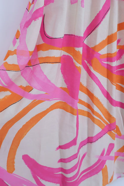 VILAGALLO Ginevra Lucca Print Maxi Dress Pink NWT Kimono Sleeve Women's 40/US 6