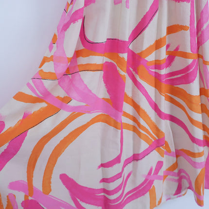 VILAGALLO Ginevra Lucca Print Maxi Dress Pink NWT Kimono Sleeve Women's 40/US 6