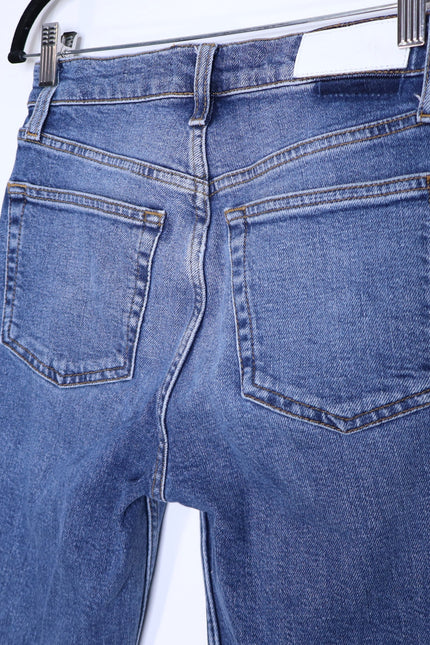 RE/DONE Comfort Stretch High Rise Jeans Stove Pipe Mid 70s Blue Women's 25