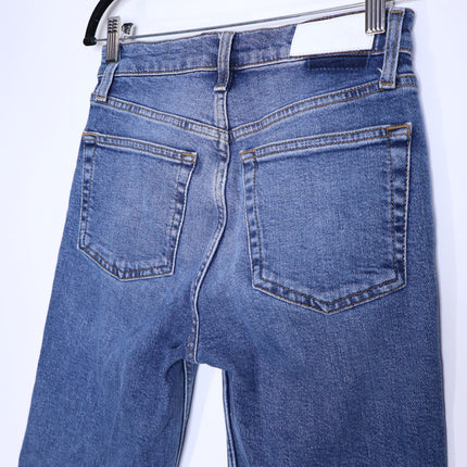 RE/DONE Comfort Stretch High Rise Jeans Stove Pipe Mid 70s Blue Women's 25