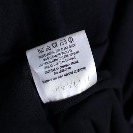 GUCCI Wool Surplice GG Belted Sheath Dress Black Short Sleeve Women's M