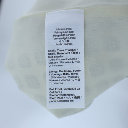J. Crew Pleated Prep Skirt Ivory Foulard Print NWT Belted Satin Women's 00