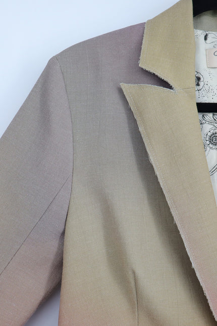 COTELAC Daphne Linen Jacket Rainbow Single Breasted Blazer Women's 1/US 6