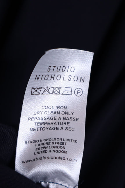 STUDIO NICHOLSON Volume Sleeve Shirt Navy Blue Popover Blouse Women's 3/US 10
