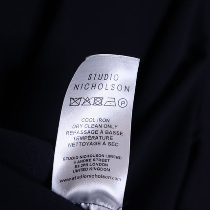 STUDIO NICHOLSON Volume Sleeve Shirt Navy Blue Popover Blouse Women's 3/US 10