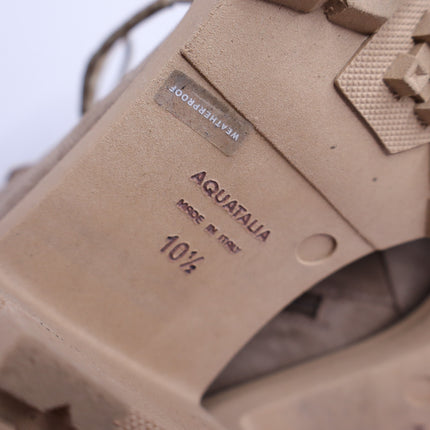 AQUATALIA Valia Platform Heeled Combat Boot Light Taupe Suede Women's 10.5