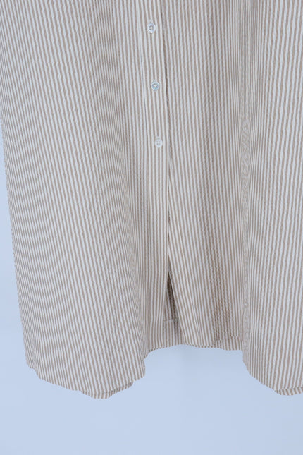 VERONICA BEARD Mackey Seersucker Dress Khaki White NWT Stretch Cotton Women's 10