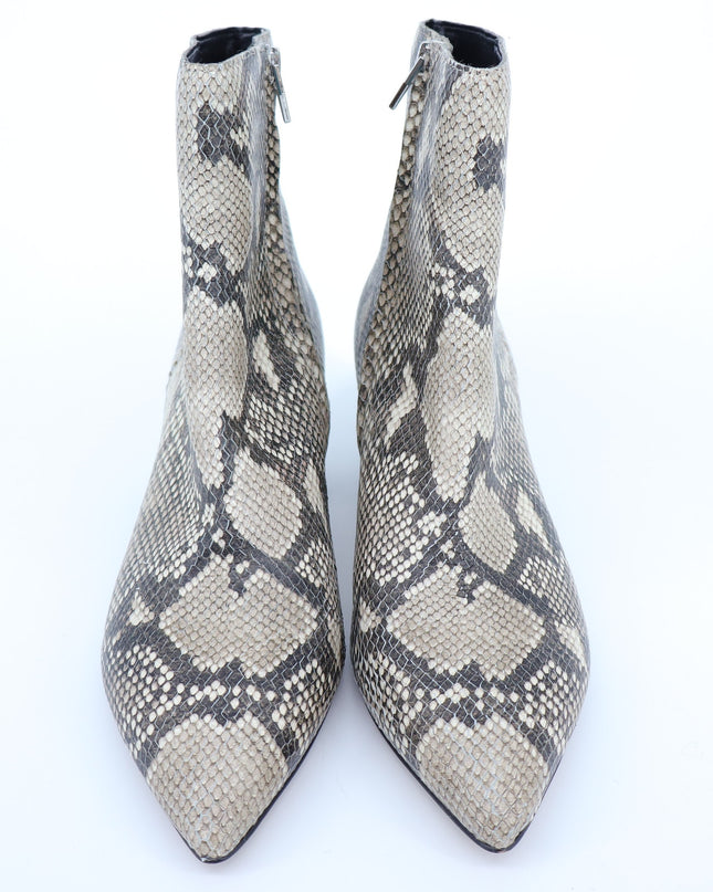 Dolce Vita Coltyn Snakeskin Ankle Boot Gray Heeled Pointed Toe Women's 9