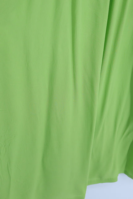 MEIMEIJ Lime Green Midi Dress Chiffon Button Front Midi Women's 42/US 6