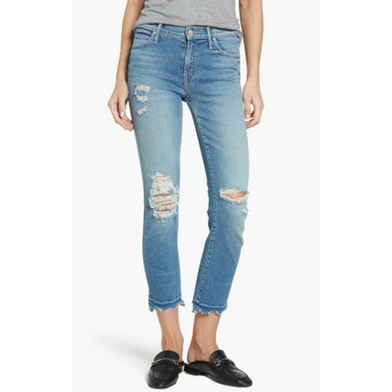 MOTHER Rascal Ankle Snippet Jeans Push The Envelope Blue Light Wash Women's 29