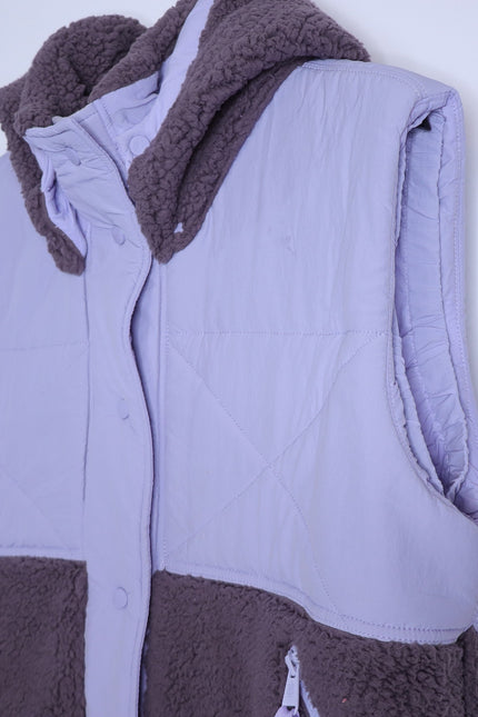 FP MOVEMENT Adventure Awaits Fleece Vest Shark Combo Lavender Women's S