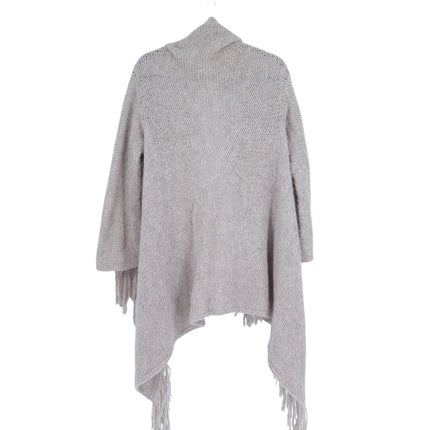SEFTE + THE HUNTRESS Fringe Open Cardigan Oatmeal Long Sleeve Women's OS
