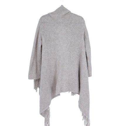 SEFTE + THE HUNTRESS Fringe Open Cardigan Oatmeal Long Sleeve Women's OS
