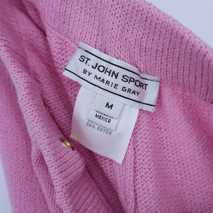 ST. JOHN SPORT Wide Leg Sweater Pant Santana Knit Pink Track Suit Women's M