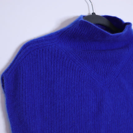 BY ANTHROPOLOGIE Oversized Ribbed Cashmere Sweater Vest Dark Blue Women's XS