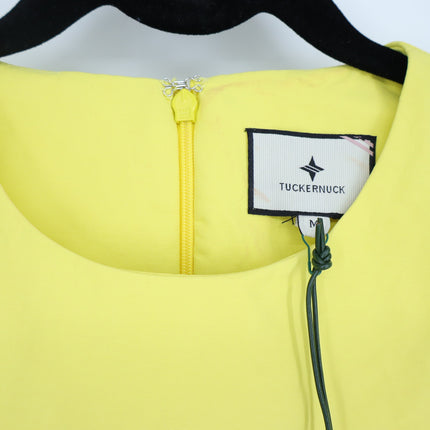 TUCKERNUCK Feather Jamie Dress Citron Yellow NWT Midi 3/4 Sleeve Women's M