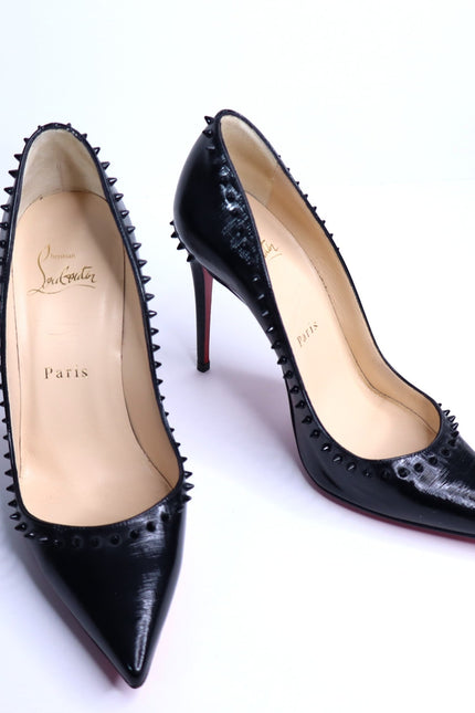 CHRISTIAN LOUBOUTIN Anjalina Givree Brushed Leather Pumps Black Women's 35.5