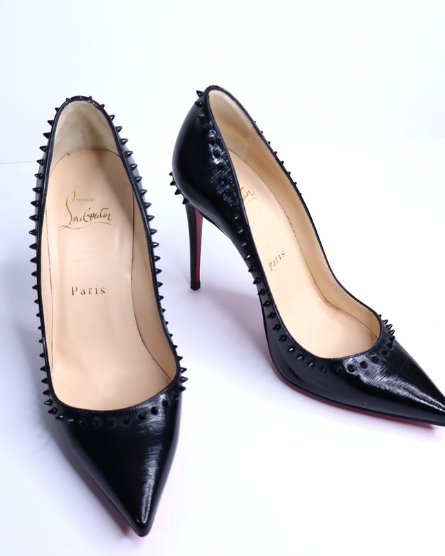 CHRISTIAN LOUBOUTIN Anjalina Givree Brushed Leather Pumps Black Women's 35.5