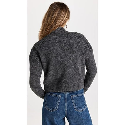 Free People Bradley Pullover Sweater NWT Dark Gray Mohair Textured Women's XS