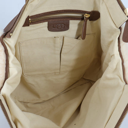 UGG Bailey Tote Bag Chestnut Brown Shearling Suede Leather Shoulder Bag