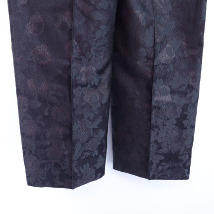 VERA WANG Brocade Silk Dress Pants Floral Black and Silver Women's 0