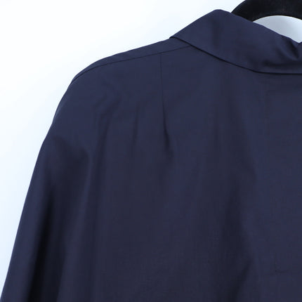 Akris Punto Elements Kimono Sleeve Blouse Navy Split Neck Popover Women's 10