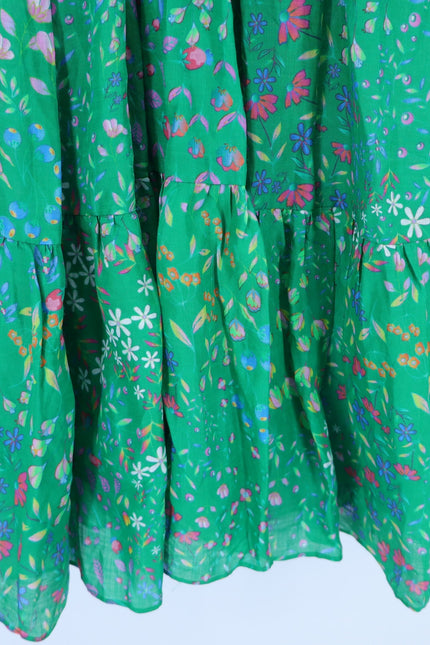 CYNTHIA ROWLEY Layla Floral Halter Dress Green NWT Knee Length Women's L