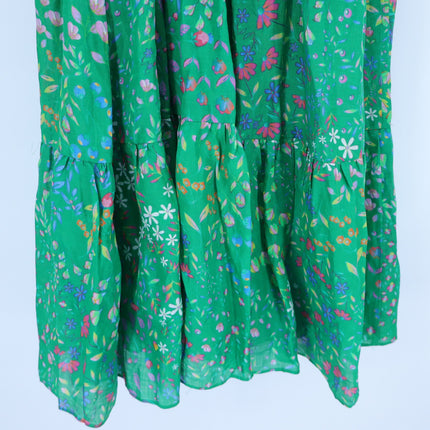 CYNTHIA ROWLEY Layla Floral Halter Dress Green NWT Knee Length Women's L