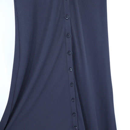 L'ACADEMIE The Esperanza Maxi Dress Black Ribbed Half Sleeve Women's S