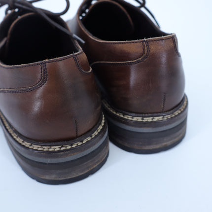 Ermenegildo Zegna Derby Shoes Lace Up Brown Leather Quiet Luxury Men's 9.5