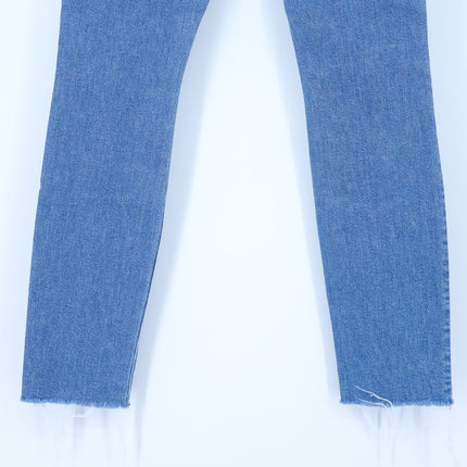 Mother Looker Ankle Fray Jeans Blue Shoot To Thrill Blue High Rise Women's 24