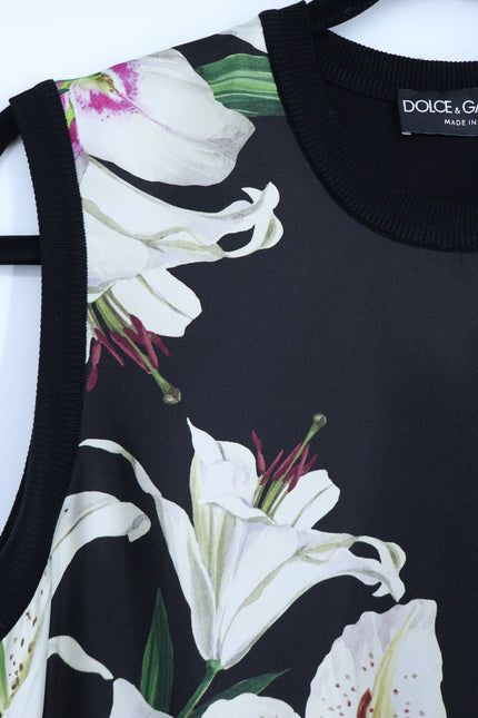DOLCE & GABBANA Lily Silk Tank Black MSRP $995 Sleeveless Women's 44/US 8