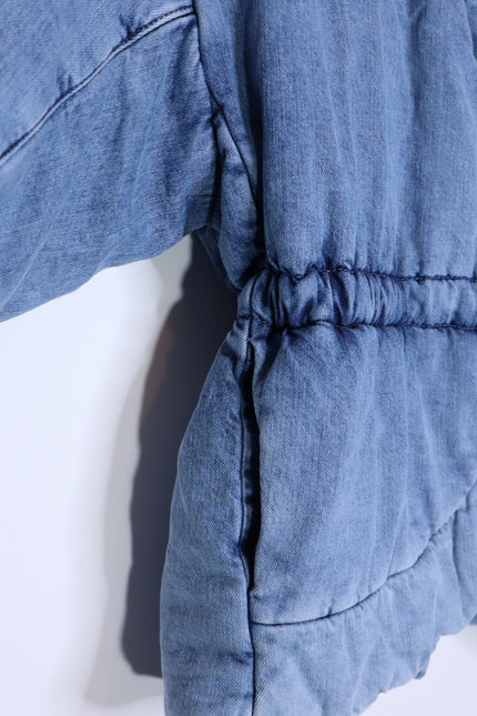 BA&SH NEW Blouson Caly Denim Puffer Lady Jacket Blue Jean Lagenlook Women's 2/M