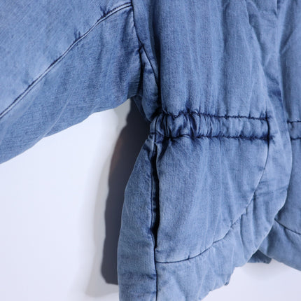 BA&SH Blouson Caly Denim Puffer Jacket NWT Lady Blue Jean Lagenlook Women's 2/M