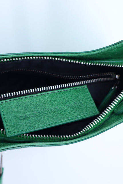 BALENCIAGA Giant 12 Hip Bag Green Leather Motocross 2Way Crossbody Purse