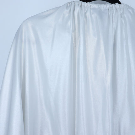 Worth New York Oversized Satin Open Jacket Silver NWT 3/4 Sleeve Women's SP