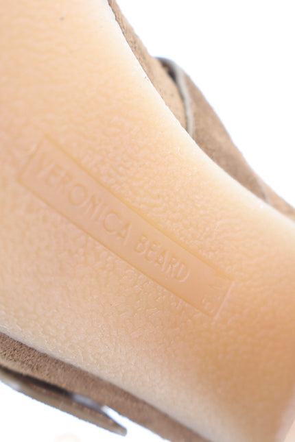 VERONICA BEARD Garrick Platform Slide Sandals Mocha Suede Strap Women's 5.5M