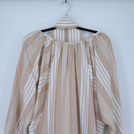 Mara Hoffman Swim Cover Up Dress Beige and White Striped Belted Women's XS