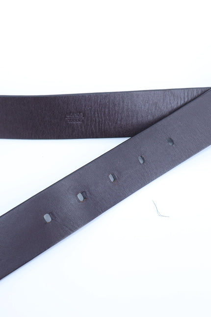 TUMI Brown Leather Belt with Gunmetal Buckle Men's 40