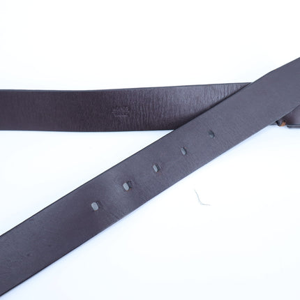 TUMI Brown Leather Belt with Gunmetal Buckle Men's 40