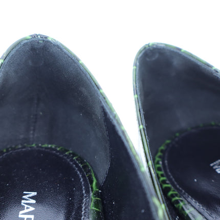 MARION PARKE Classic Pump 85 Green Leather Croc Pointed Toe Women's 39/US 9