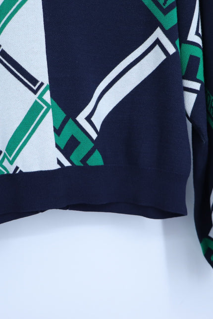 J. LINDEBERG Nelly Korda Knit Jacquard Cardigan Sweater Green Women's XS